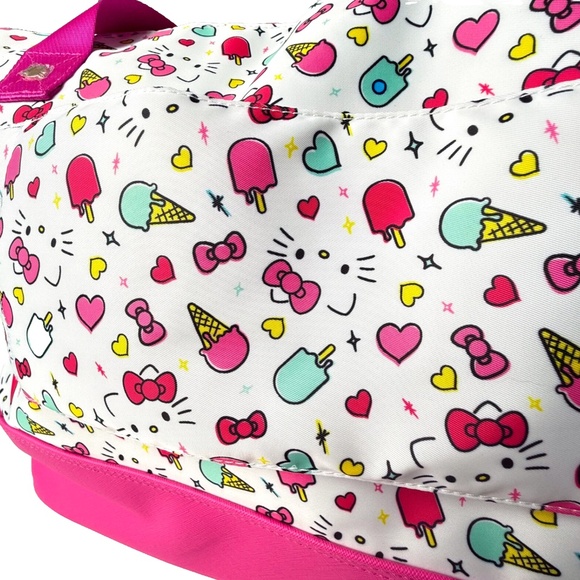 NWT Sanrio Hello Kitty Ice Cream Travel Bag Carry-On / Beach Tote🍦🎀🧳 - Picture 14 of 16